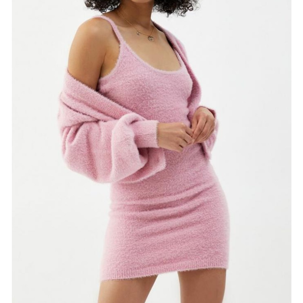 NWT Kendall & Kylie Fuzzy Soft Pink Mini Dress from PacSun